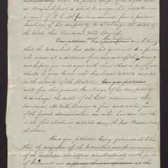 Draft of a letter of recommendation for Felix Dominy to be appointed keeper of Montauk Lighthouse
