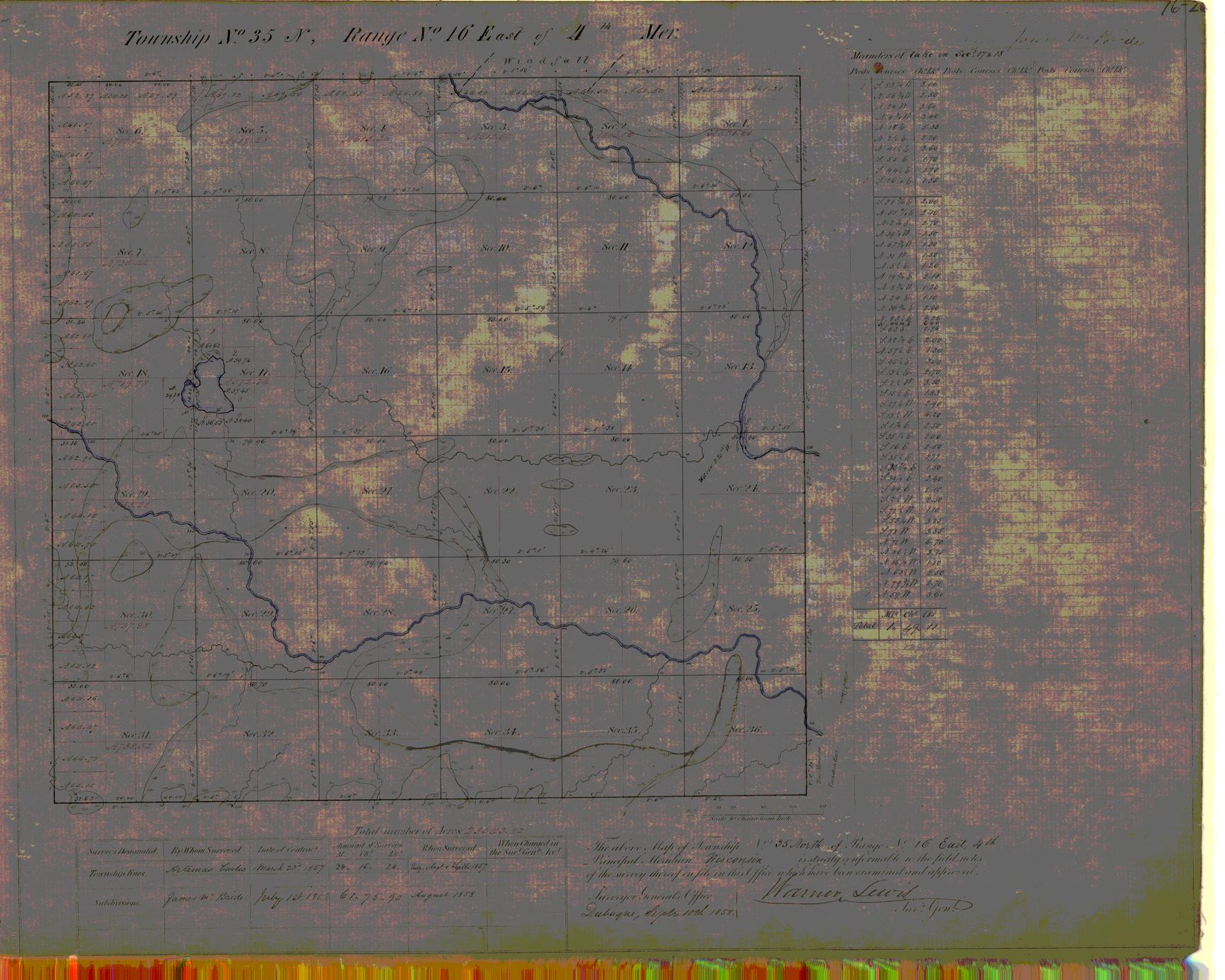 [Public Land Survey System map: Wisconsin Township 35 North, Range 16 East]