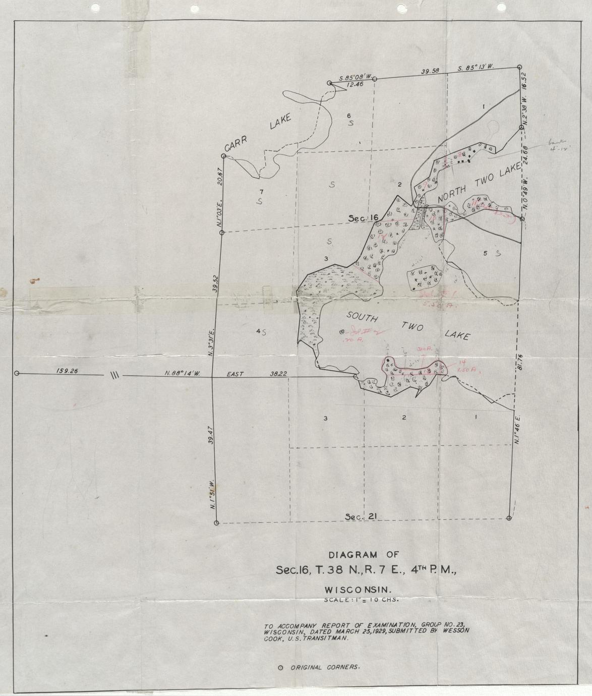 [Public Land Survey System map: Wisconsin Township 38 North, Range 07 East]