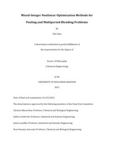Mixed-Integer Nonlinear Optimization Methods for Pooling and Multiperiod Blending Problems