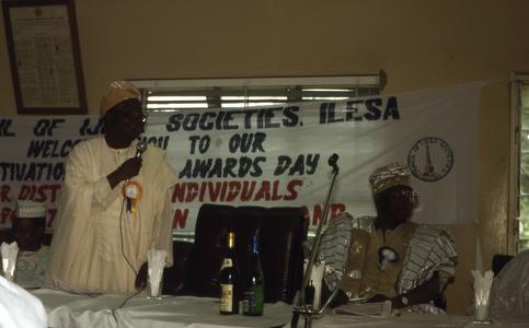 Banner at award ceremony