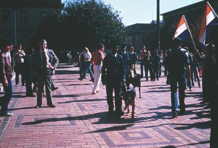 Pro-Republic Demonstrators at Anti-Republic Day Rally, University of the Witwatersrand, Johannesburg