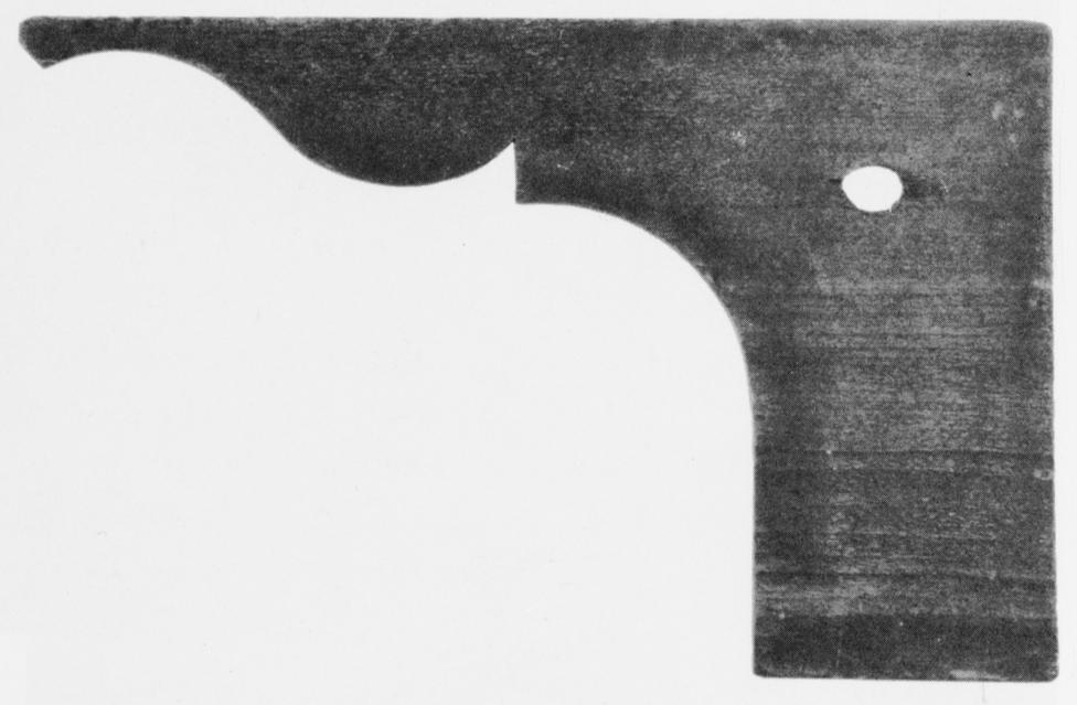 Black and white photograph of a bracket foot pattern.