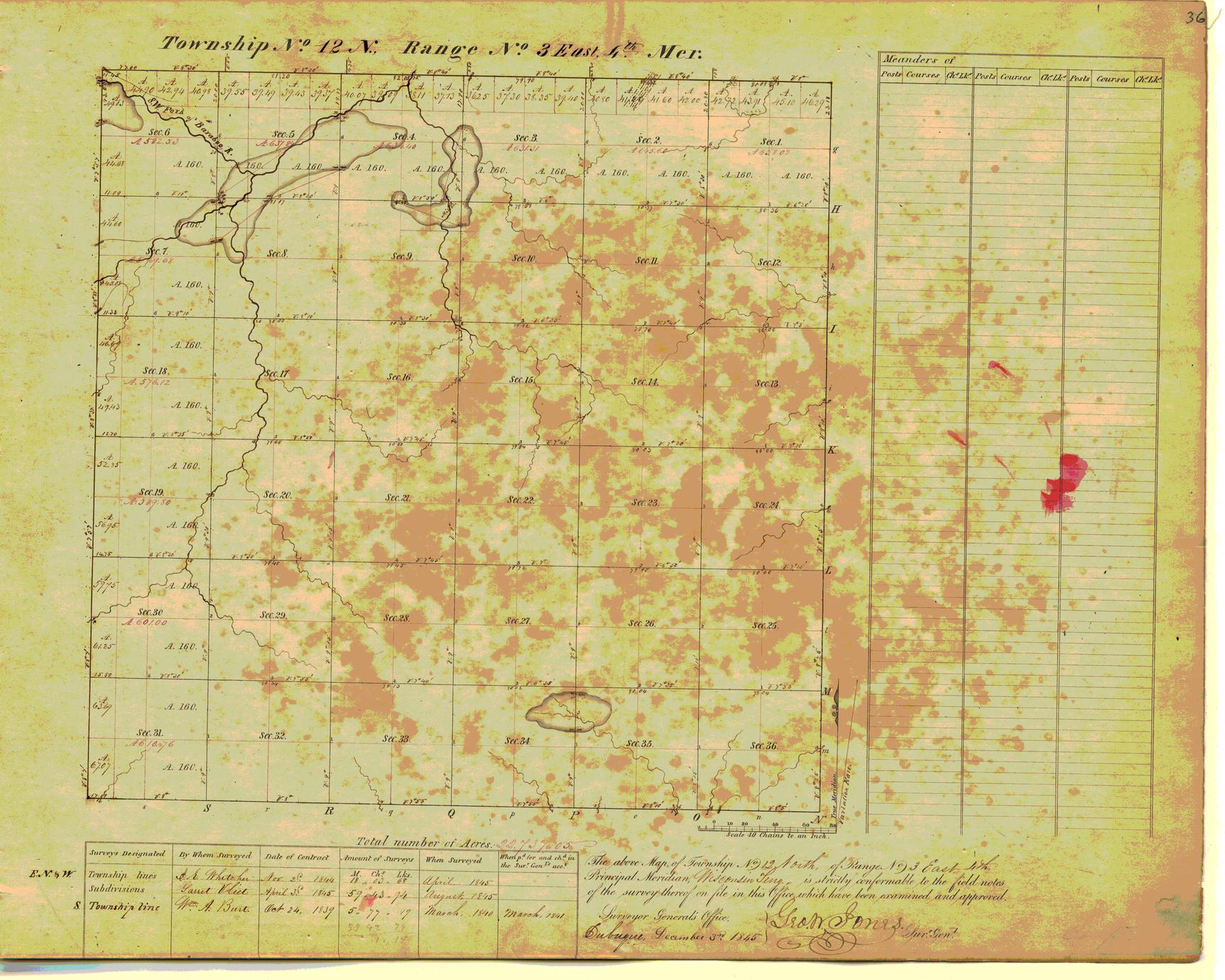[Public Land Survey System map: Wisconsin Township 12 North, Range 03 East]