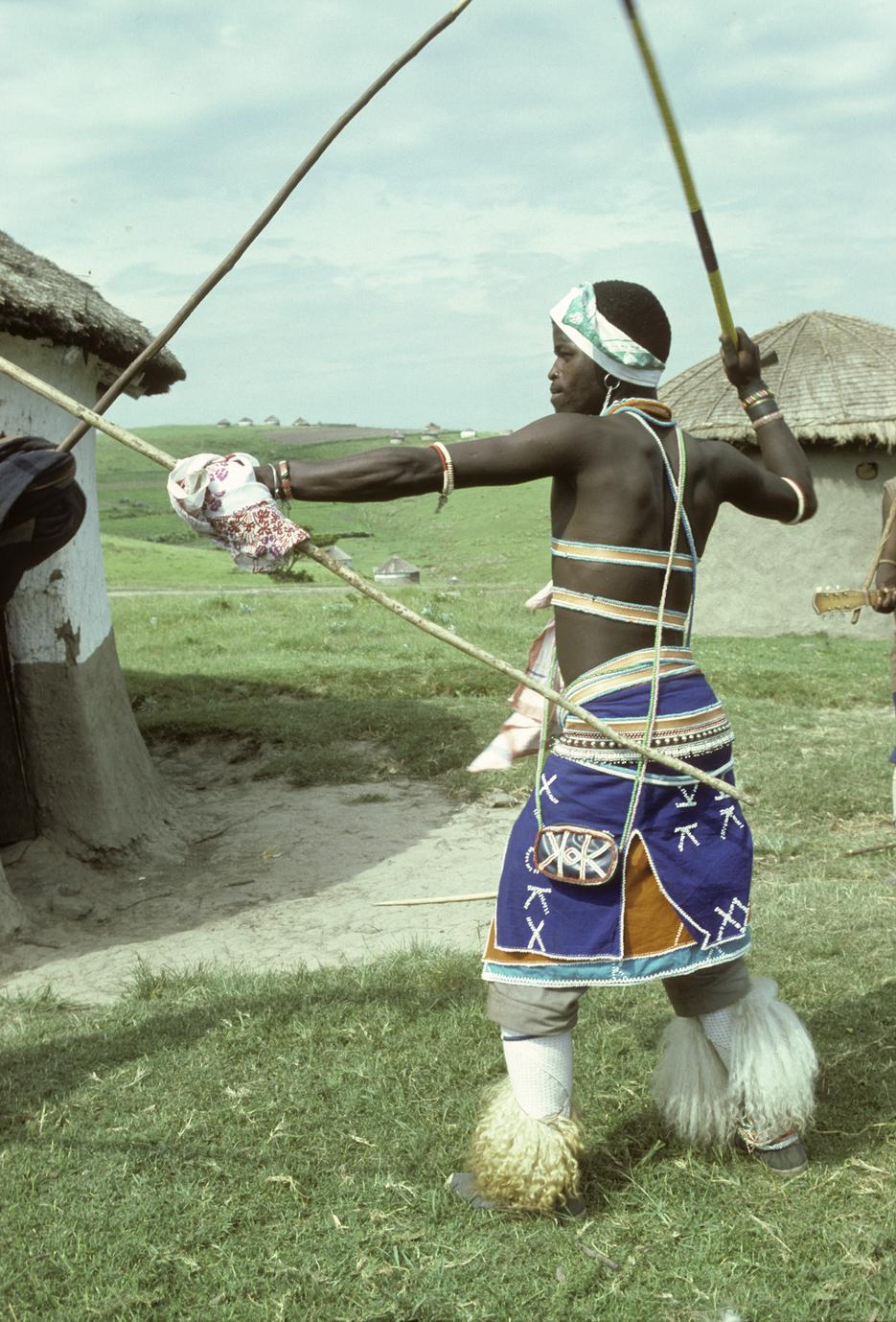 Southern Africa : Domestic Activities : games, stick-fighting - UWDC -  UW-Madison Libraries