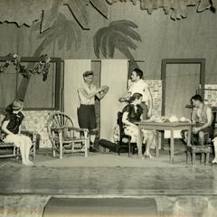 Alpha Psi Omega - Performing a play onstage, beach island theme