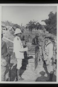 General Lawton giving instructions to lieutenant, Angat, Bulacan, 1899