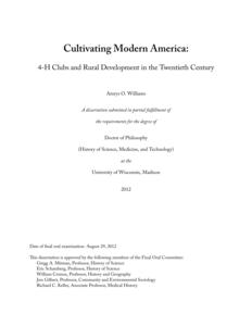 Cultivating Modern America: 4-H Clubs and Rural Development in the Twentieth Century