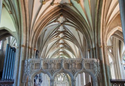 Bristol Cathedral interior chancel vaulting