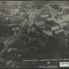 West Broadway Street, Waukesha, aerial view east
