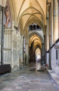 Salisbury Cathedral south choir aisle looking west