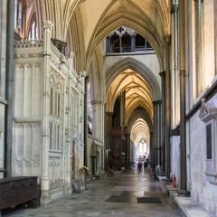Salisbury Cathedral south choir aisle looking west