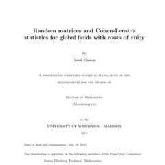 Random matrices and Cohen-Lenstra statistics for global fields with roots of unity
