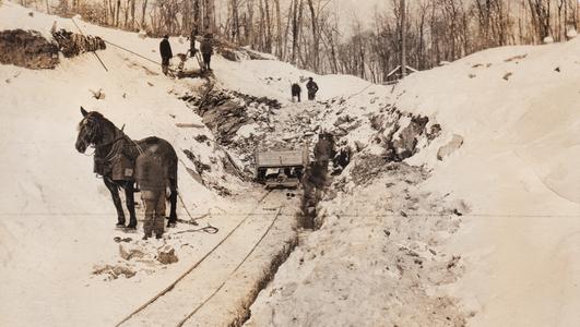 Miners working in winter