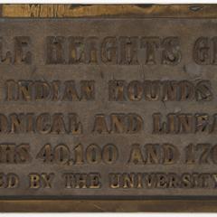 Eagle Heights Indian Mound plaque