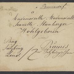 [Envelope addressed to Jeanette Sternberger, April 26, 1845]