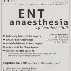 ENT Anaesthesia advertisement