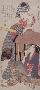 Two Women Resting by Palanquin, from the series Modern Verses by Seven Year Old Girls