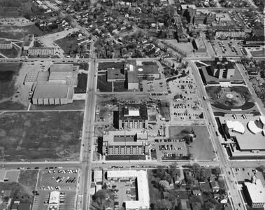 Aerial view of Wisconsin State University-Stevens Point, 1971