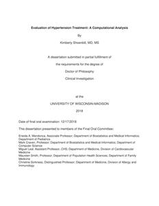 Evaluation of Hypertension Treatment: A Computational Analysis