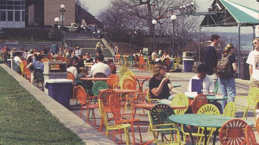 Students on Memorial Union Terrace