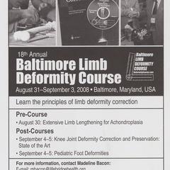 18th Annual Baltimore Limb Deformity Course advertisement