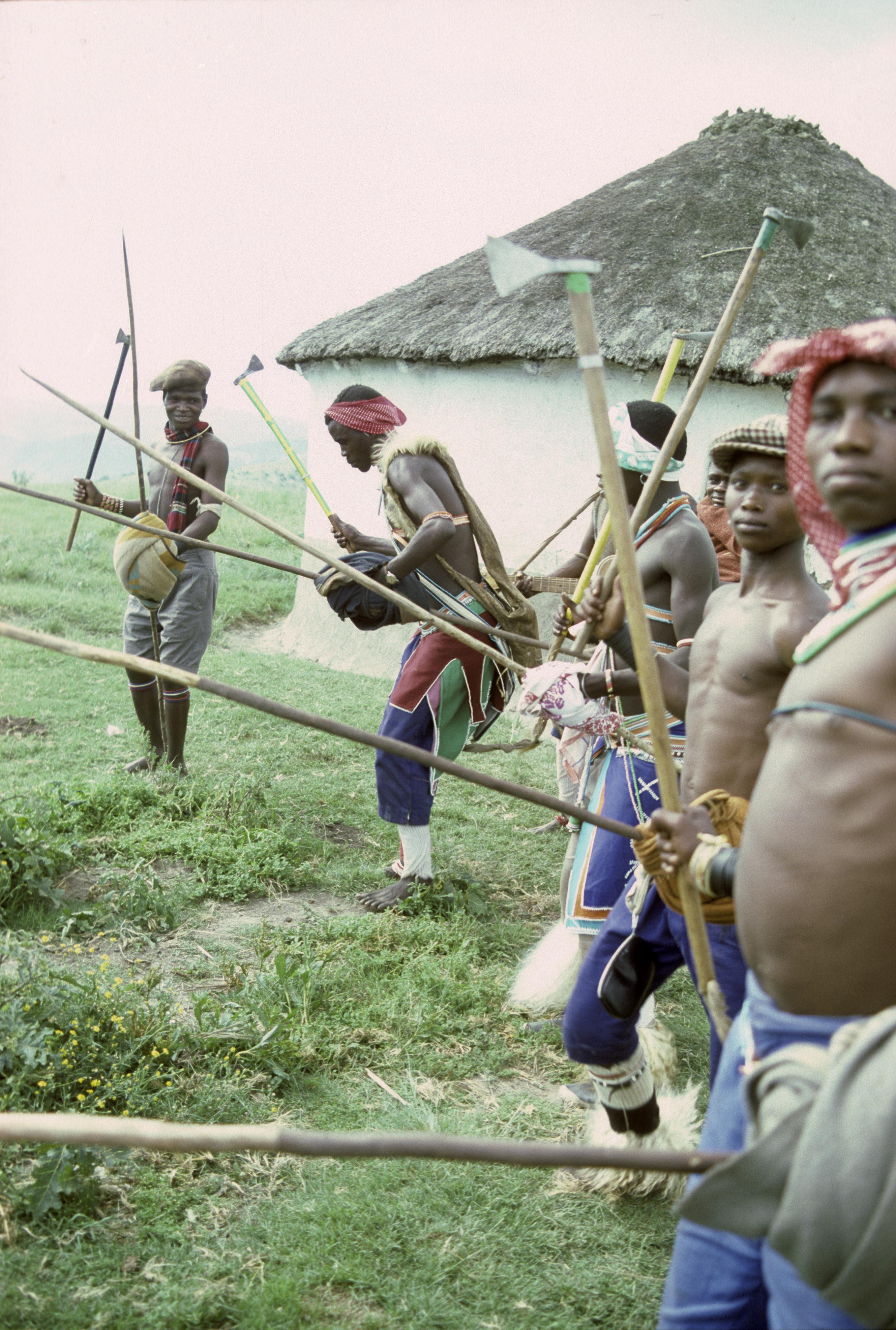 Southern Africa : Domestic Activities : games, stick-fighting - UWDC -  UW-Madison Libraries