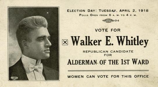 Walker E. Whitley's political calling card