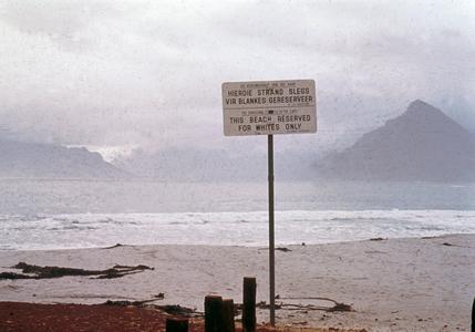 Sign Indicating that Beach is for Whites Only, Cape Town