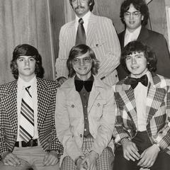 Five young men wearing ties and jackets, Manitowoc, nineteen seventies