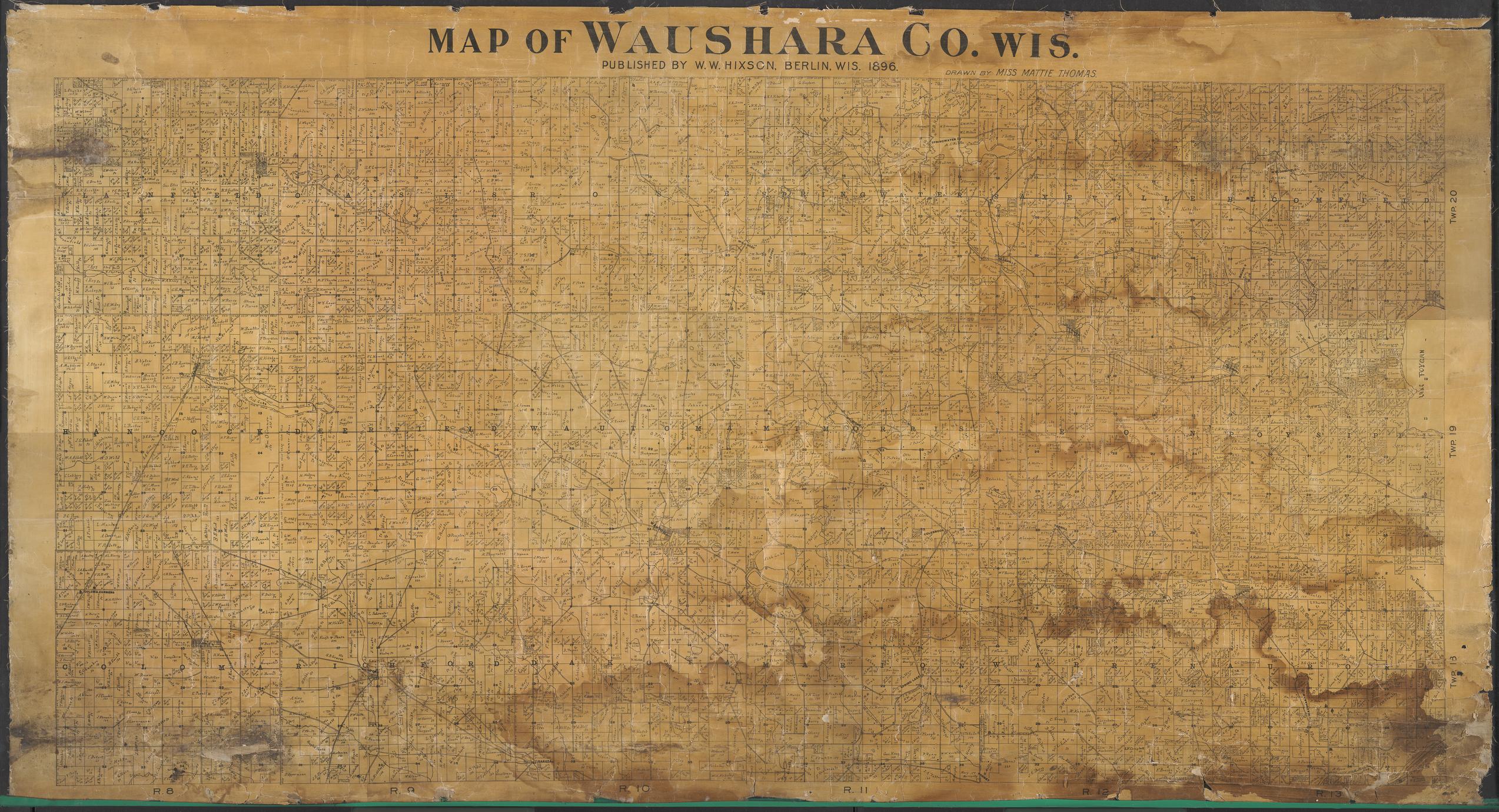 Map of Waushara County