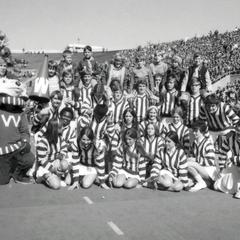 Cheerleaders with Bucky Badger, 1970