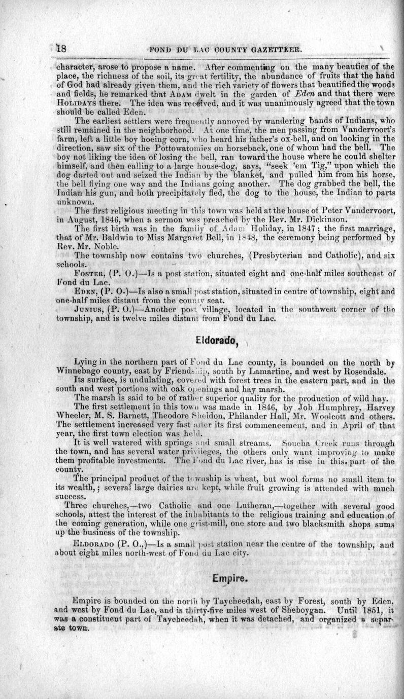 Fond du Lac County gazetteer Full view UWDC UWMadison Libraries