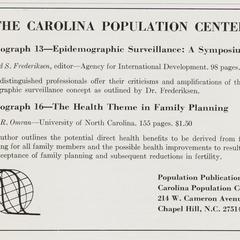 Carolina Population Center advertisement