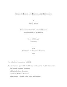 Essays in Labor and Demographic Economics