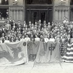 International students with flags