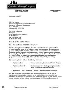 WPDES permit application for the Crandon Project : 93C049