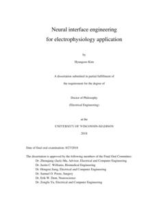 Neural interface engineering for electrophysiology application