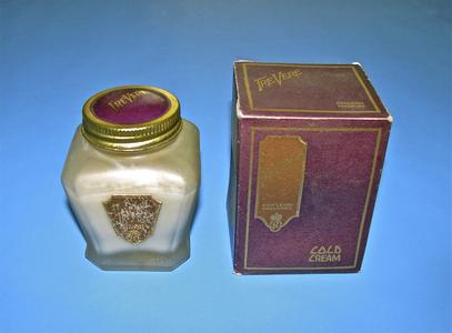 TreVere Cream glass jar in original box