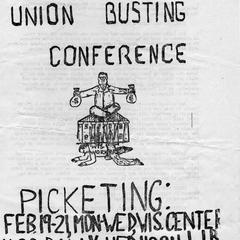 Union busting protest flier