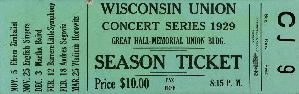 Union concert season ticket