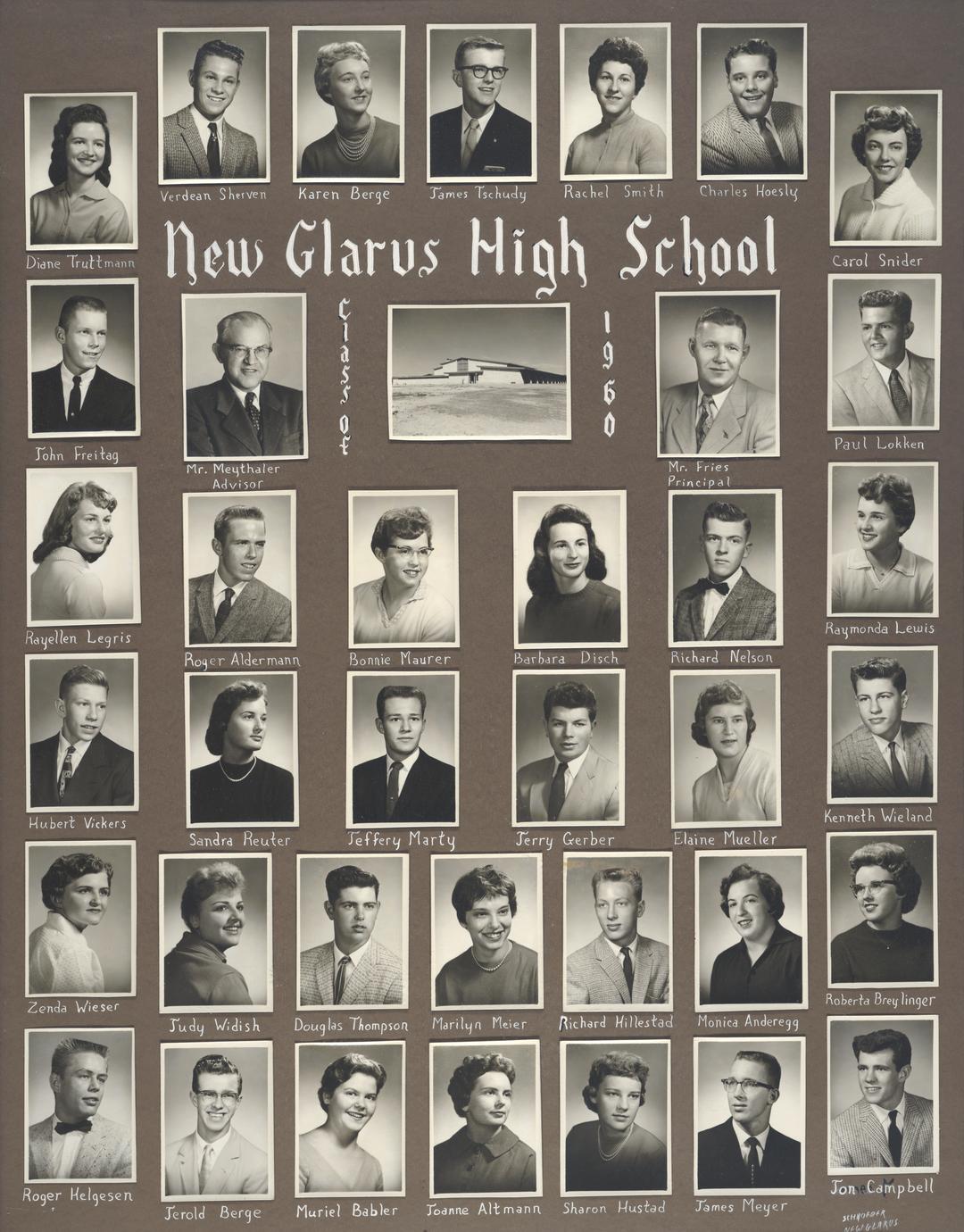 1960 New Glarus High School graduating class