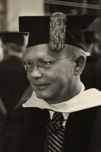 Grant Wood in cap and gown