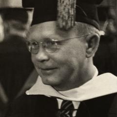 Grant Wood in cap and gown