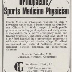 Gundersen Clinic advertisement