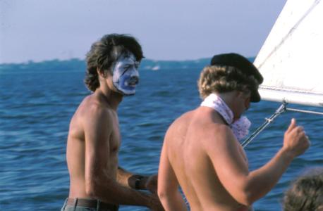 Sailing in face paint, Hoofer's Club regatta