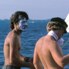 Sailing in face paint, Hoofer's Club regatta