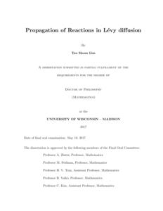Propagation of Reactions in Levy diffusion