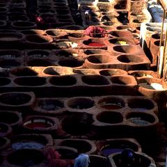 Open-Air Leather Tanneries in Fez Medina