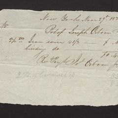 Bill and receipt from Joseph Osborn, Jr., 1831